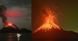 gunung-anak-krakatau-mengeluarkan-lahar-pijar,-wisatawan-serta-warga-sekitar-menjauh